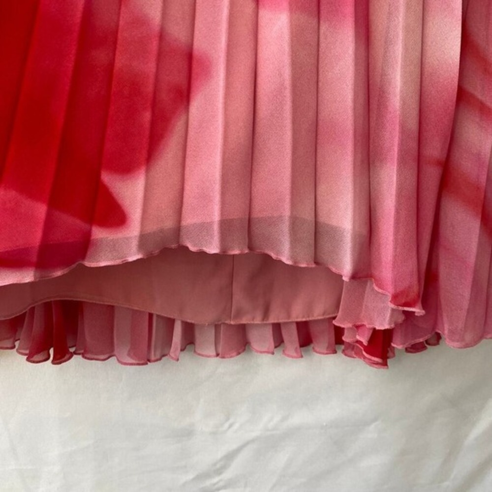 Mango MNG Falda Tulipan Italy Accordion Midi Skirt Size L Ombre Pink Pleated NWT - Picture 5 of 12